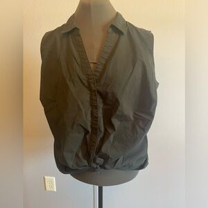 Black Sleeveless Tie-Bottom Blouse